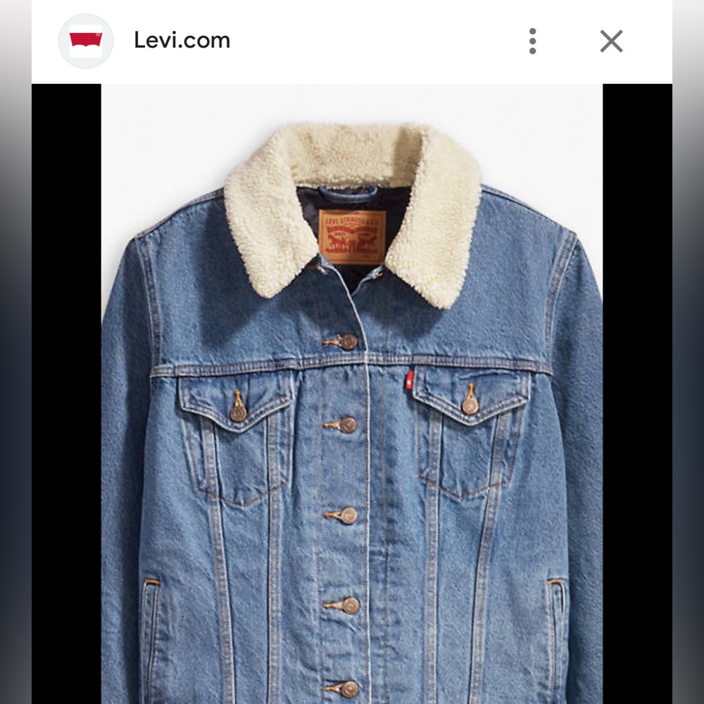 Women’s Levi denim Sherpa lined jacket for sale, worn once